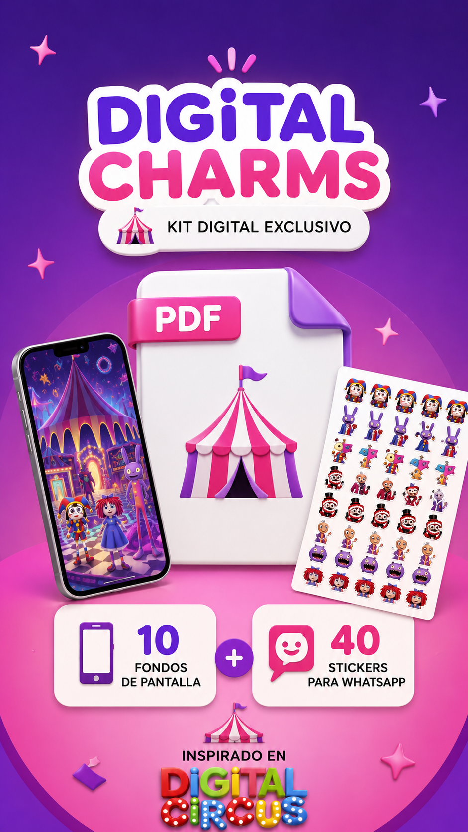 Pack Digital Exclusivo (10 Wallpapers 4K HDR + 40 Stickers WhatsApp)